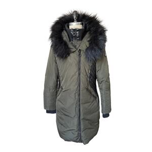 Noize Full-Zip Faux-Fur Heavyweight Parka Cuffed Sleeve Hooded Jacket Size XL